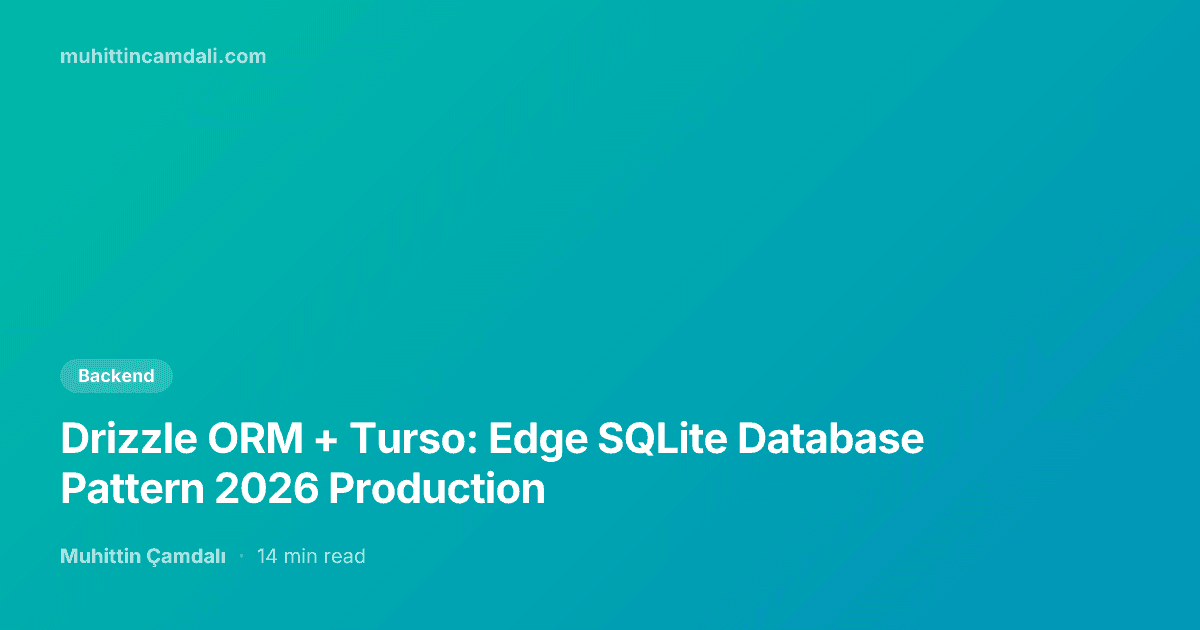 Drizzle ORM + Turso: Edge SQLite Database Pattern 2026 Production