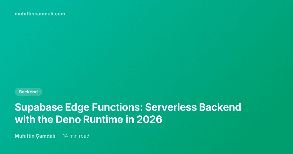 Supabase Edge Functions: Serverless Backend with the Deno Runtime in 2026