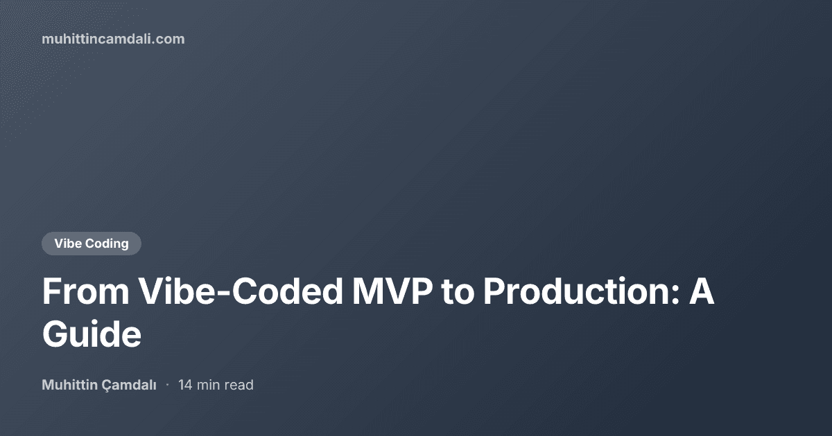 From Vibe-Coded MVP to Production: A Guide