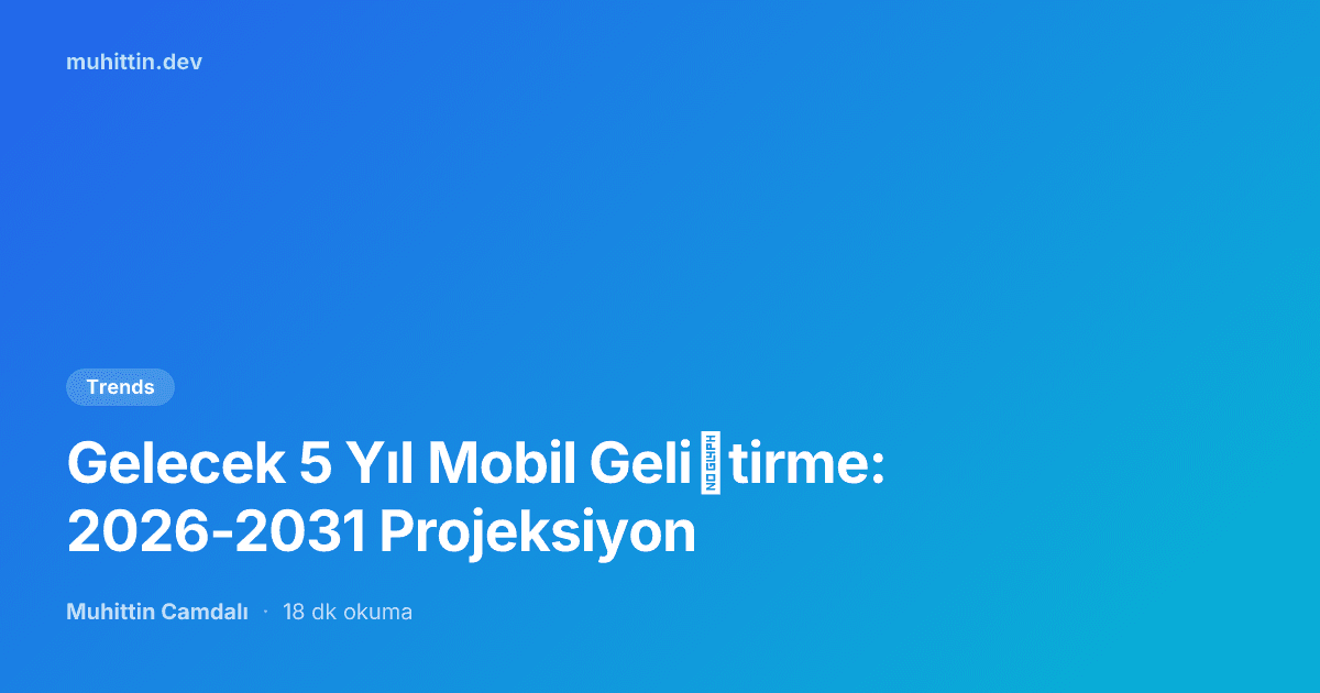 Gelecek 5 Yıl Mobil Geliştirme: 2026-2031 Projeksiyon
