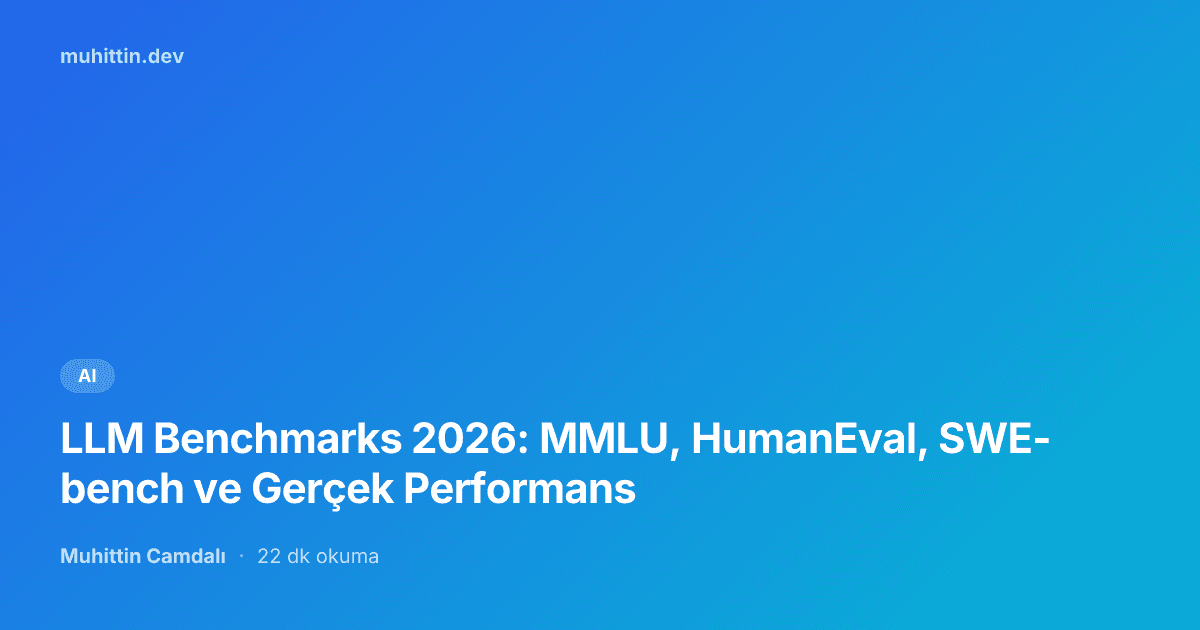 LLM Benchmarks 2026: MMLU, HumanEval, SWE-bench ve Gerçek Performans