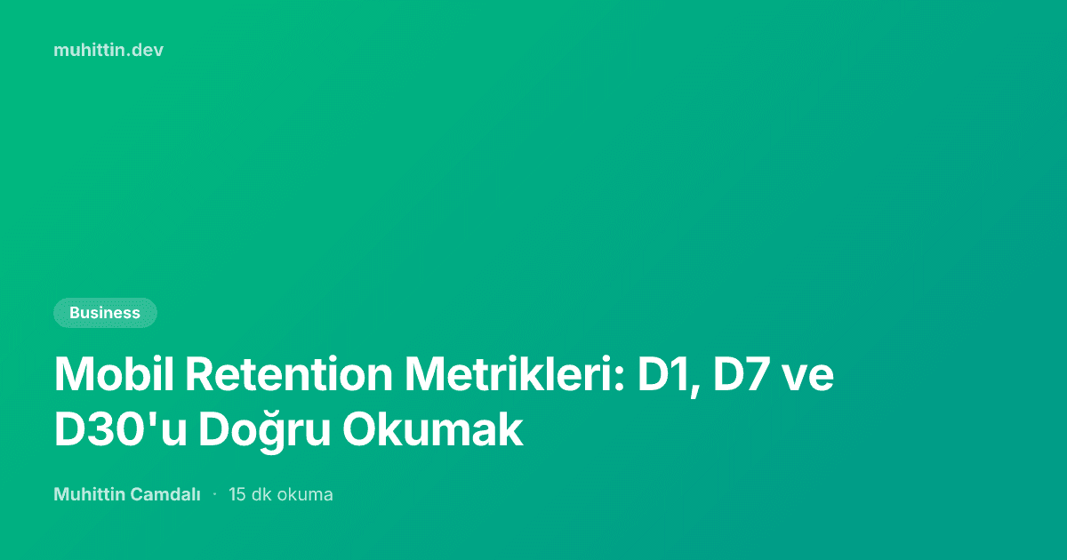 Mobil Retention Metrikleri: D1, D7 ve D30'u Doğru Okumak