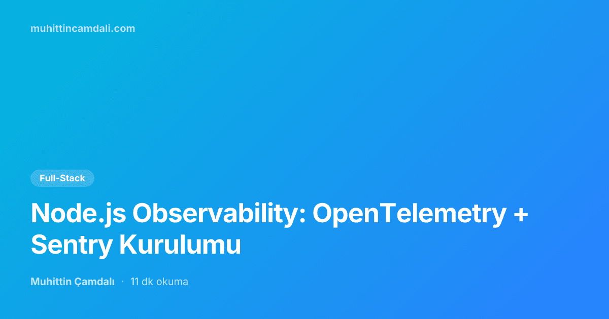 Node.js Observability: OpenTelemetry + Sentry Kurulumu