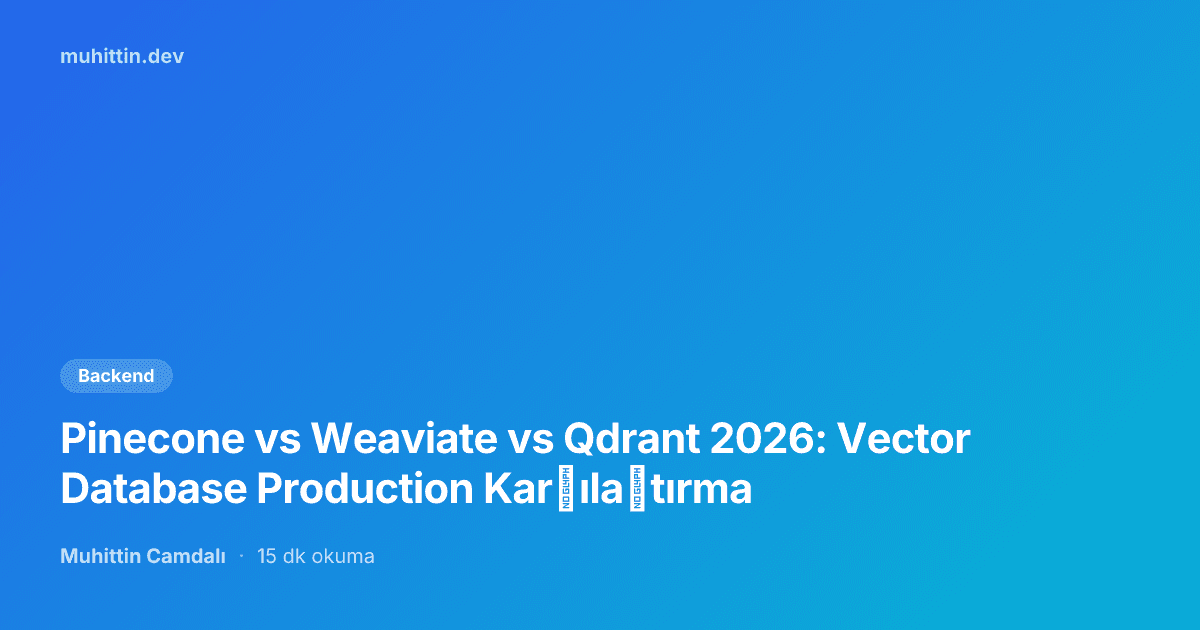Pinecone vs Weaviate vs Qdrant 2026: Vector Database Production Karşılaştırma
