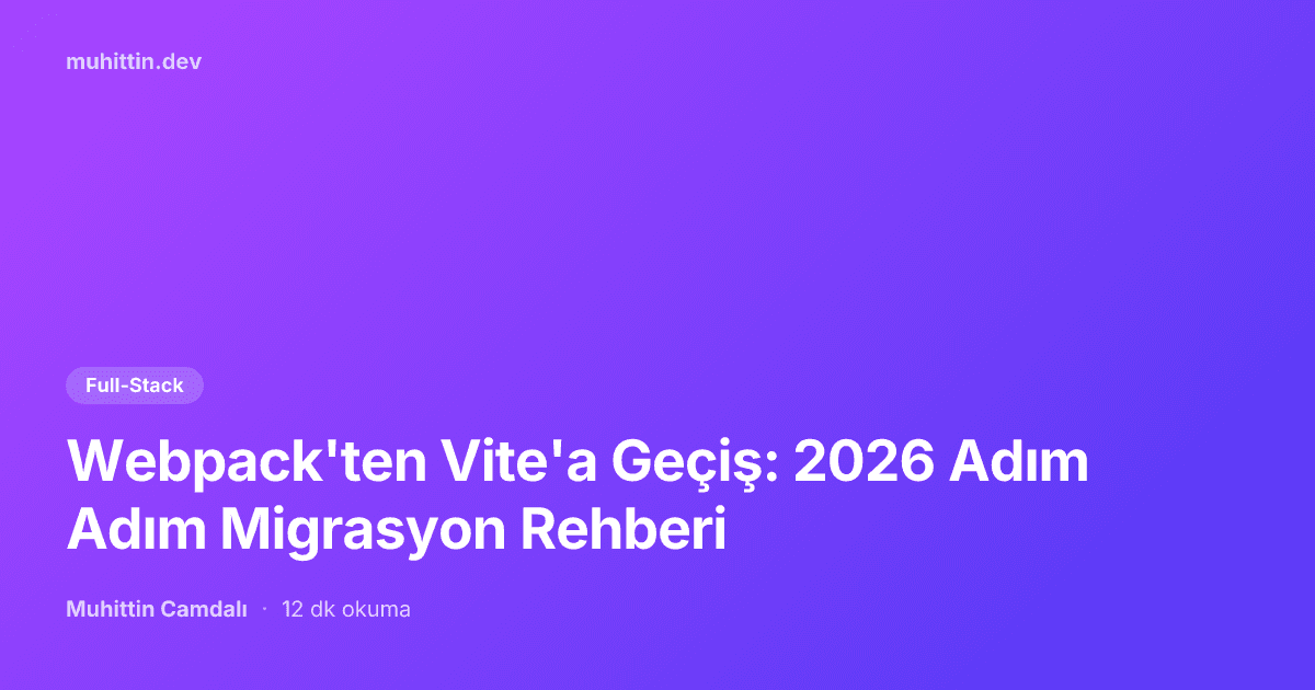 Webpack to Vite Migration: 2026 Step-by-Step Guide
