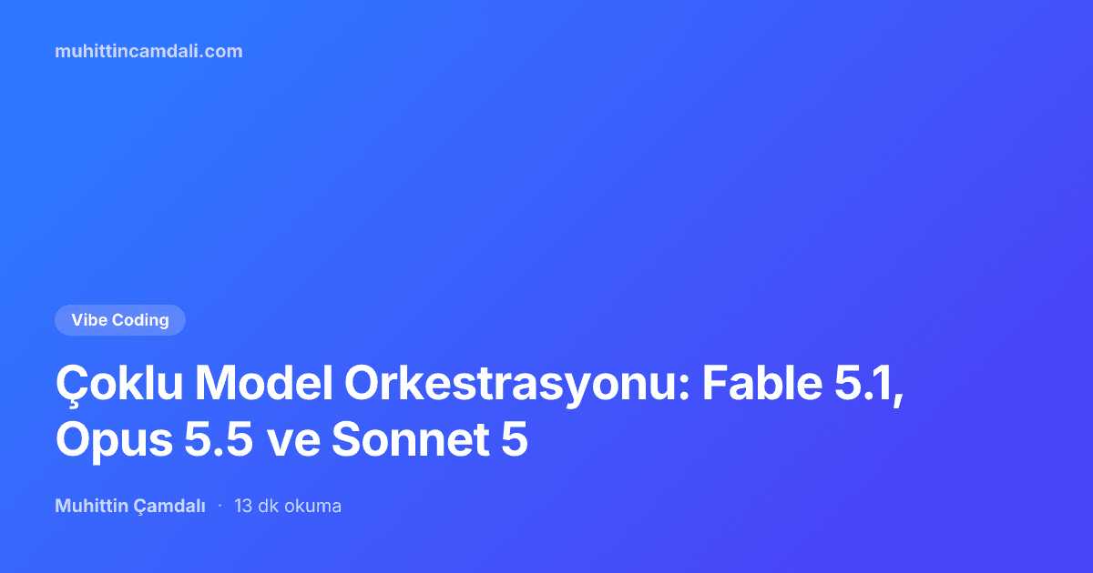 Çoklu Model Orkestrasyonu: Fable 5.1, Opus 5.5 ve Sonnet 5