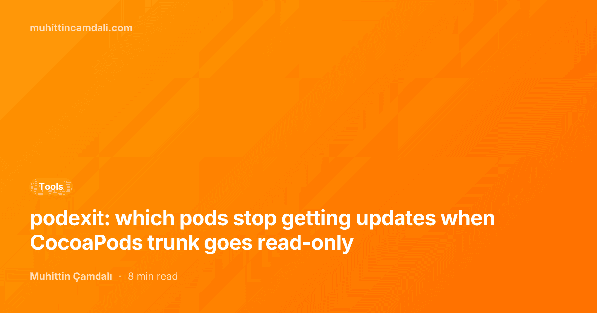 podexit: which pods stop getting updates when CocoaPods trunk goes read-only