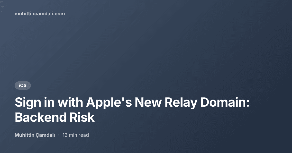 Sign in with Apple's New Relay Domain: Backend Risk