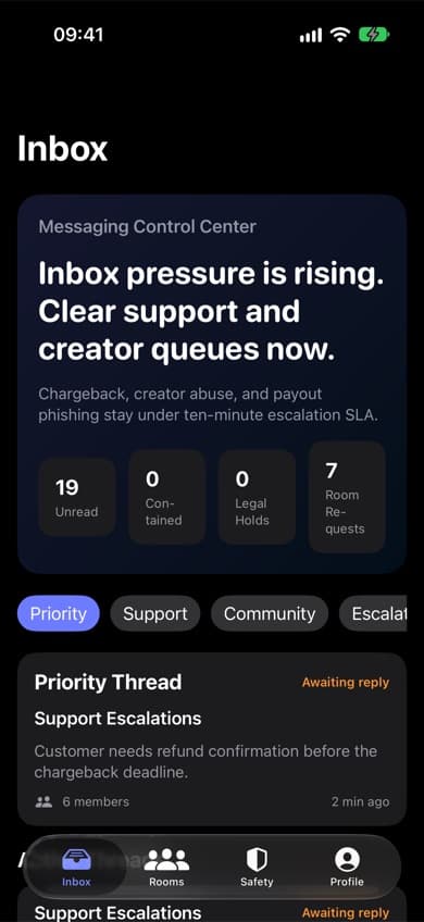 Messaging-Template, dunkles Erscheinungsbild