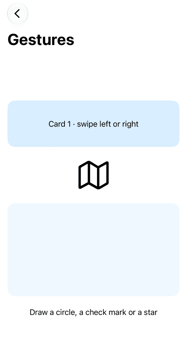 Örnek uygulamada swipe, pinch-rotate-drag ve şekil çizme